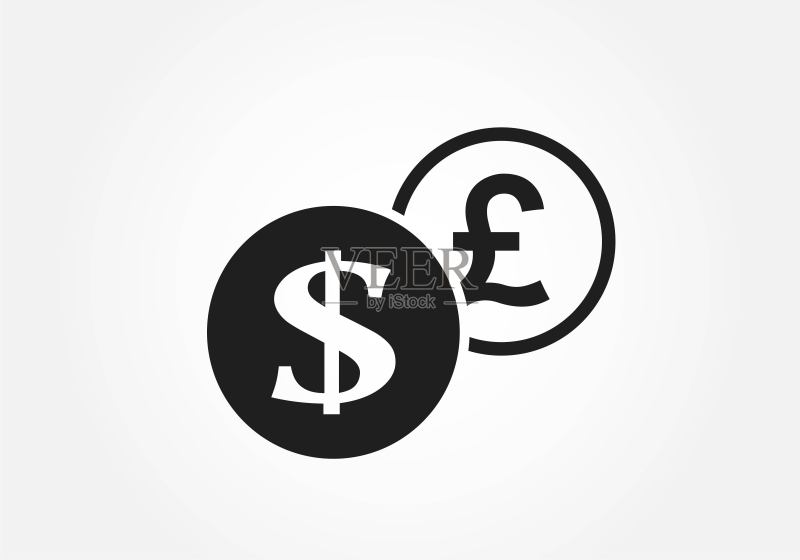 英镑硬币图标:现金和货币符号图标素材
