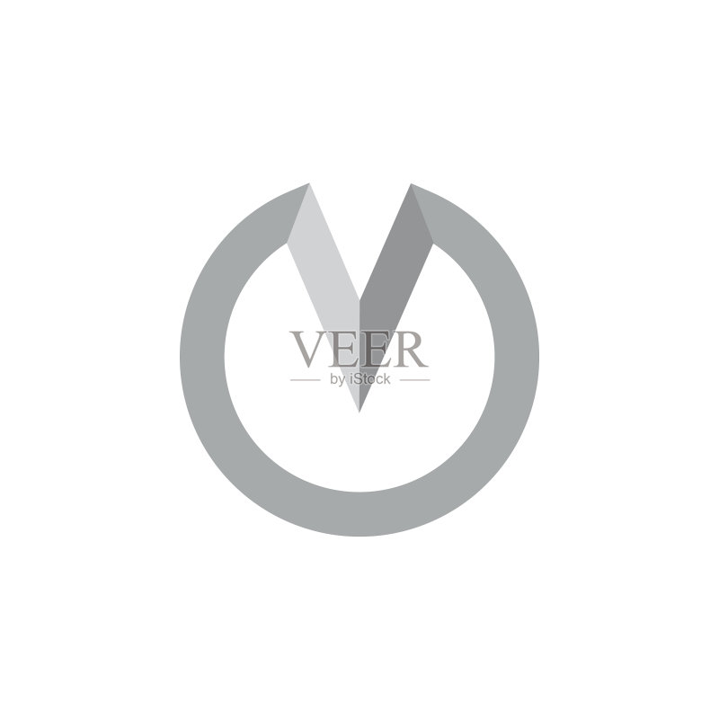 VO字母简约几何3D标志图标素材