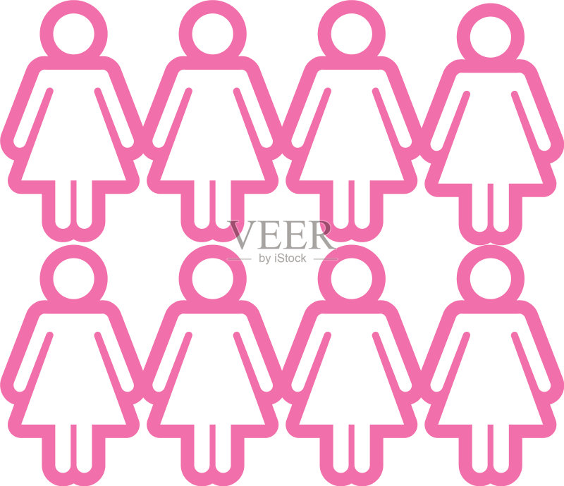 粉色女人线条风格图标图标素材