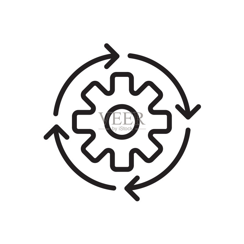 工作流程轮廓图标矢量可编辑笔画,用于平面设计、Logo、网站、社交媒体、移动应用、UI插图图标素材