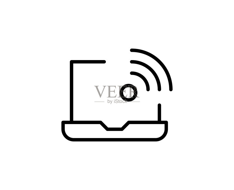 笔记本电脑线性图标图标素材