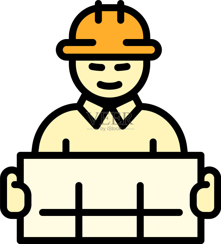 建筑师工作图标轮廓样式图标素材