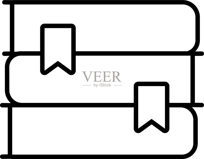 堆叠的教科书学校线性风格图标图标素材