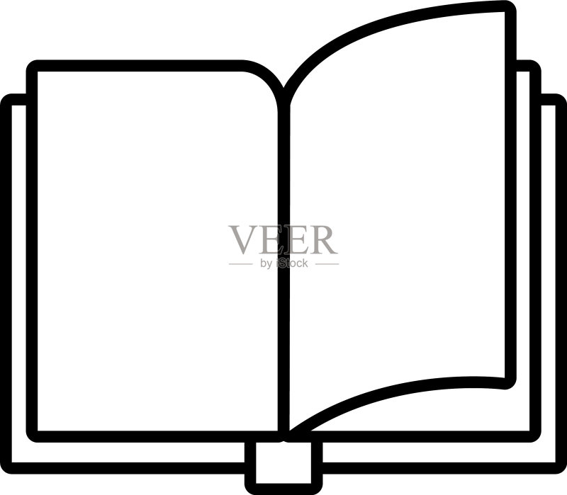 书本学校打开线条风格图标图标素材
