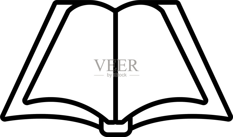 书本学校打开线条风格图标图标素材