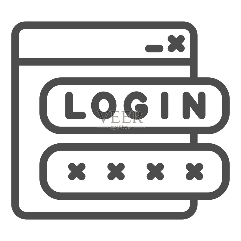 网页登录与安全授权线条图标图标素材
