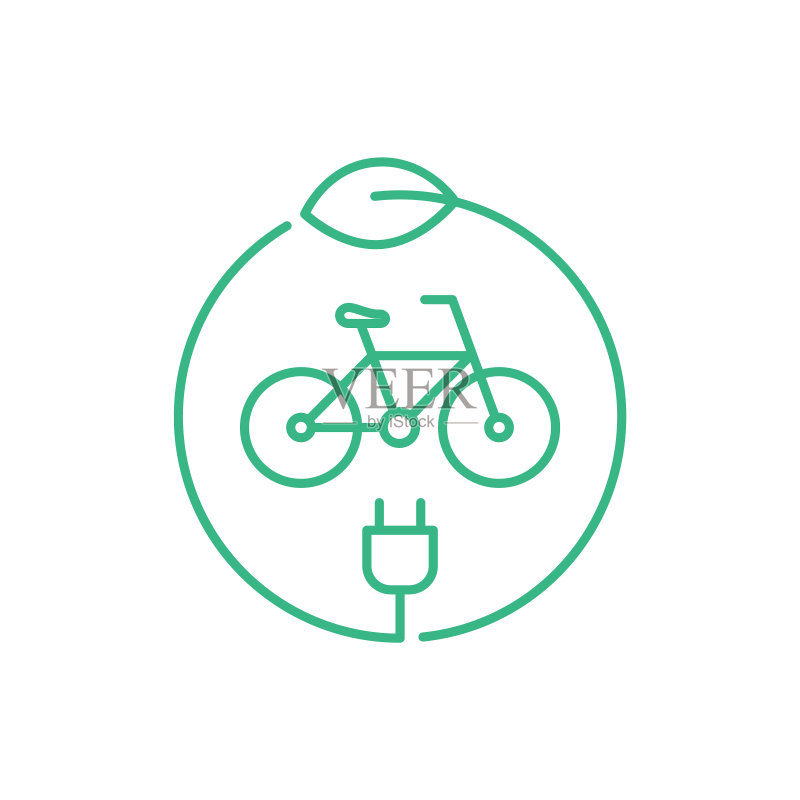电动自行车logo线条图标:电动自行车标志图标素材