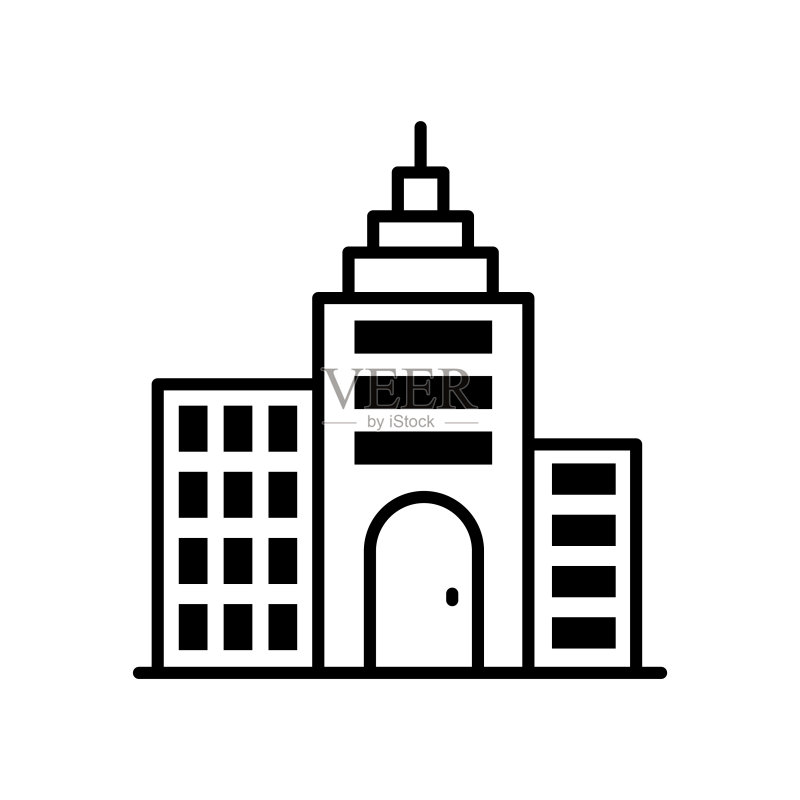 覆盖建筑矢量轮廓图标样式插画。EPS 10文件图标素材