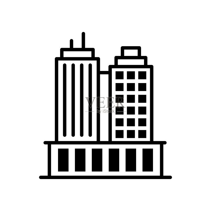 公司建筑矢量轮廓图标图标素材
