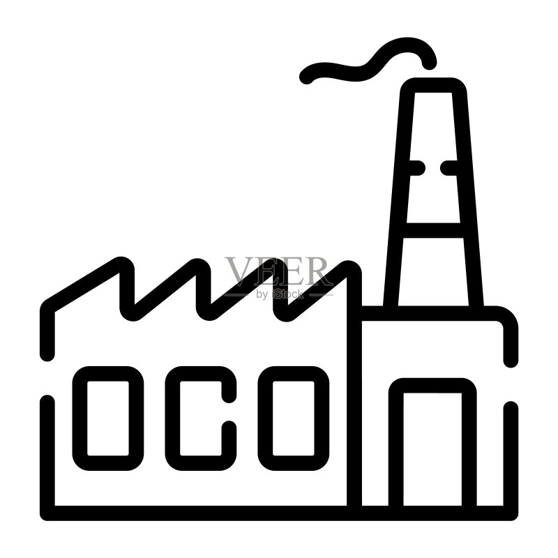 工厂线性图标,房地产网页和移动图标图标素材