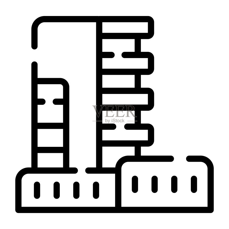 公寓线性图标,房地产Web和移动图标图标素材