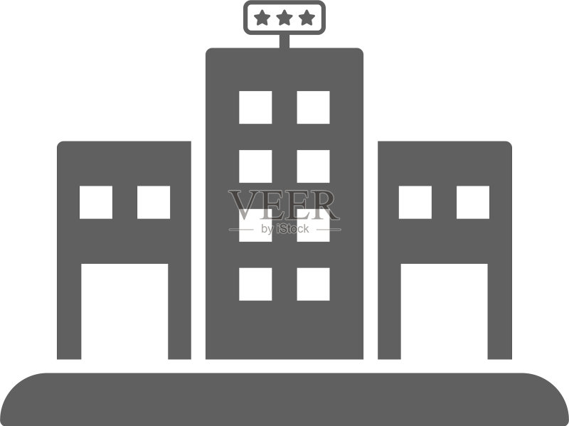 度假酒店建筑灰色图标图标素材