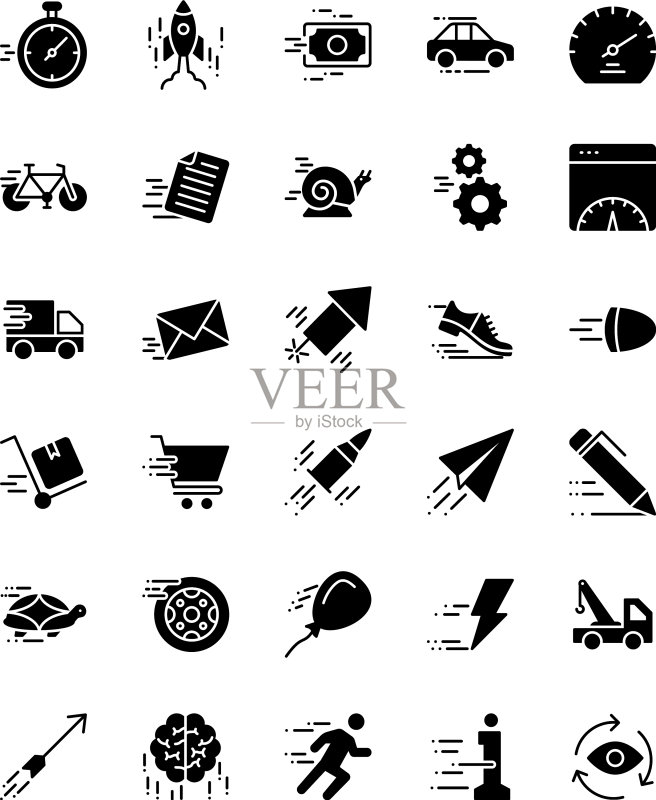 速度相关的glyph图标图标素材