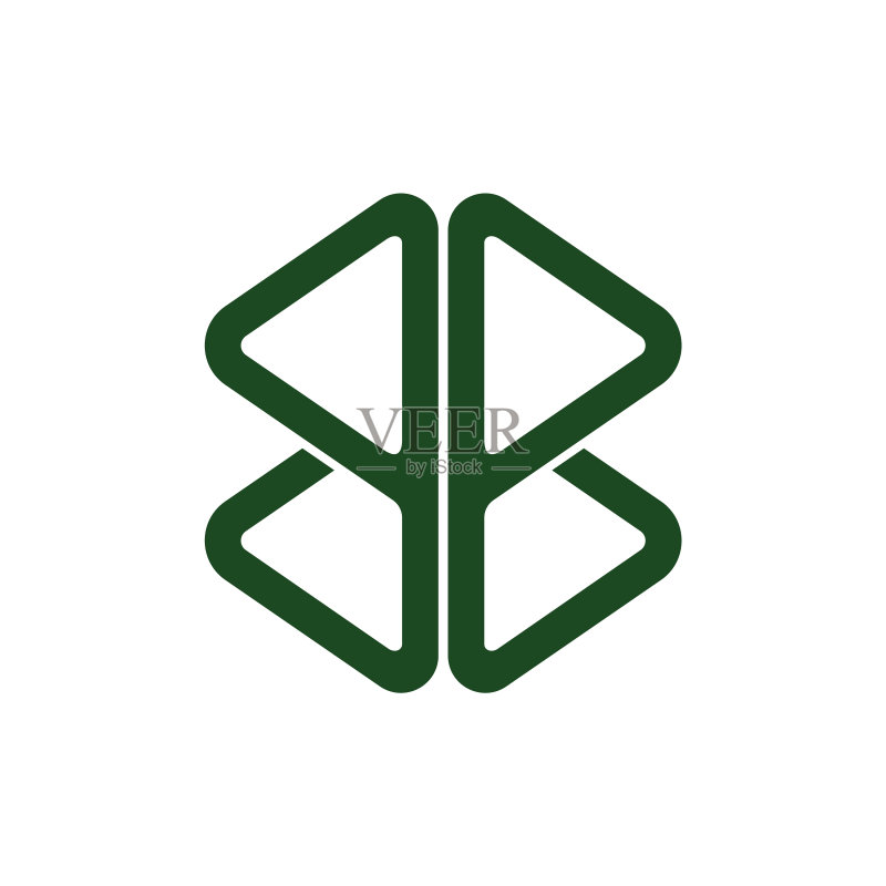 抽象字母BB简约几何三角形线条图标素材