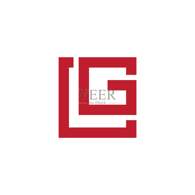 字母LG方形线条简约设计符号Logo图标素材
