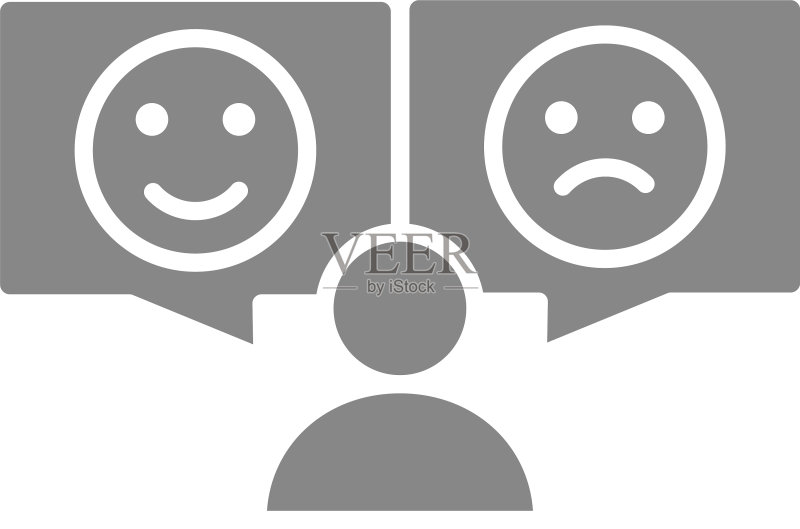 具有不同情绪的灰色图标图标素材