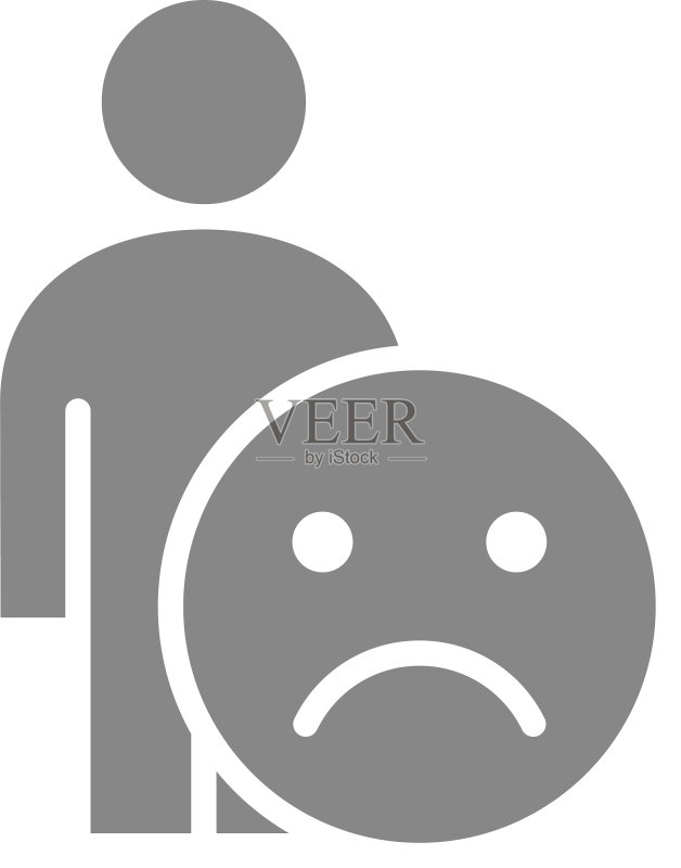 不高兴的灰色图标图标素材