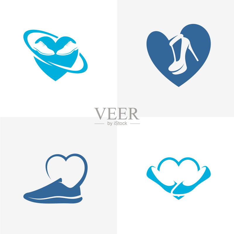 爱心鞋子Logo设计概念模板图标素材