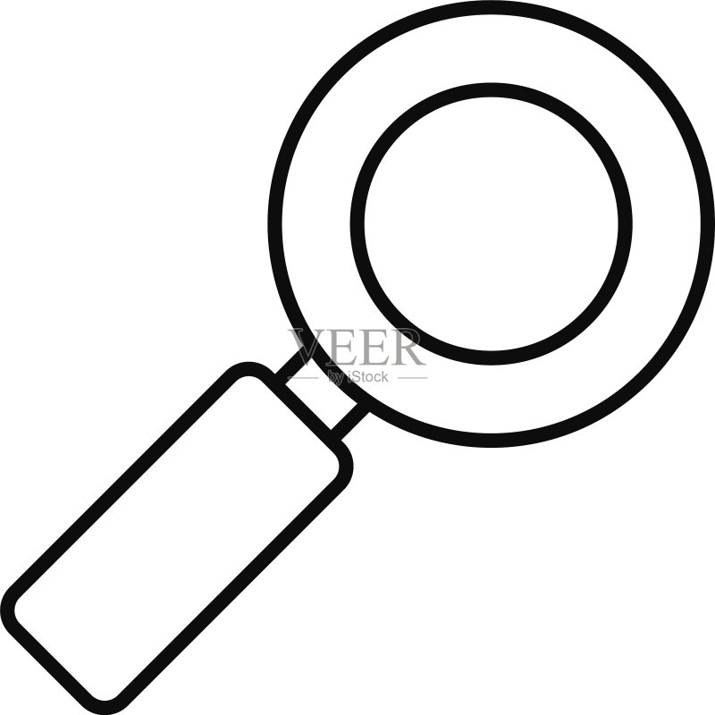 放大镜图标线条样式图标素材