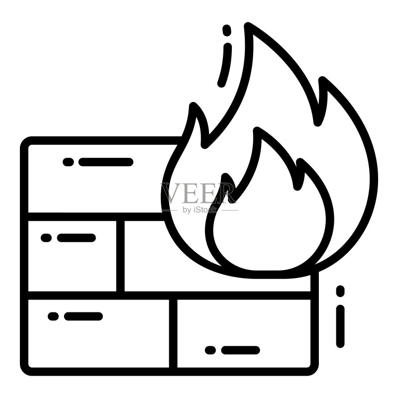 防火墙、保护和安全矢量图标集:网络计算机业务数据技术图标素材