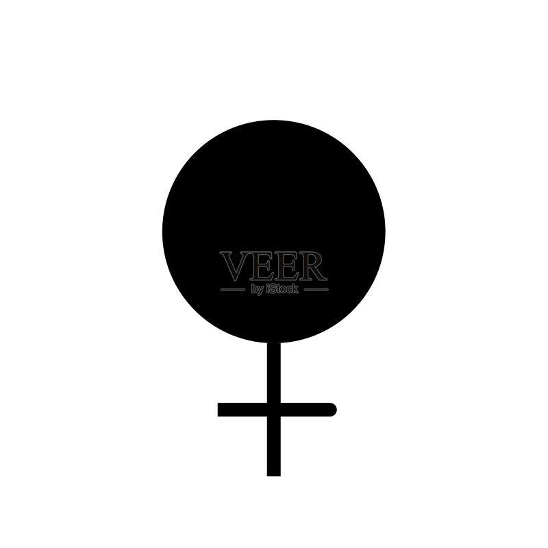 女性符号扁平黑色图标图标素材