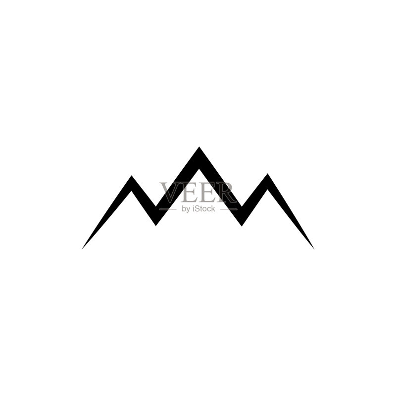 山峰图标,白色背景上隔离的logo图标素材