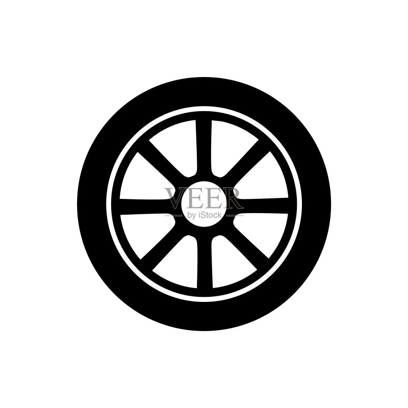 白色背景上的车轮盘图标logo图标素材