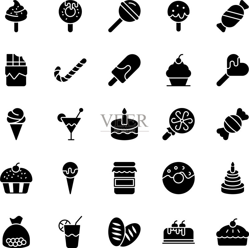 美味食品的glyph图标包图标素材