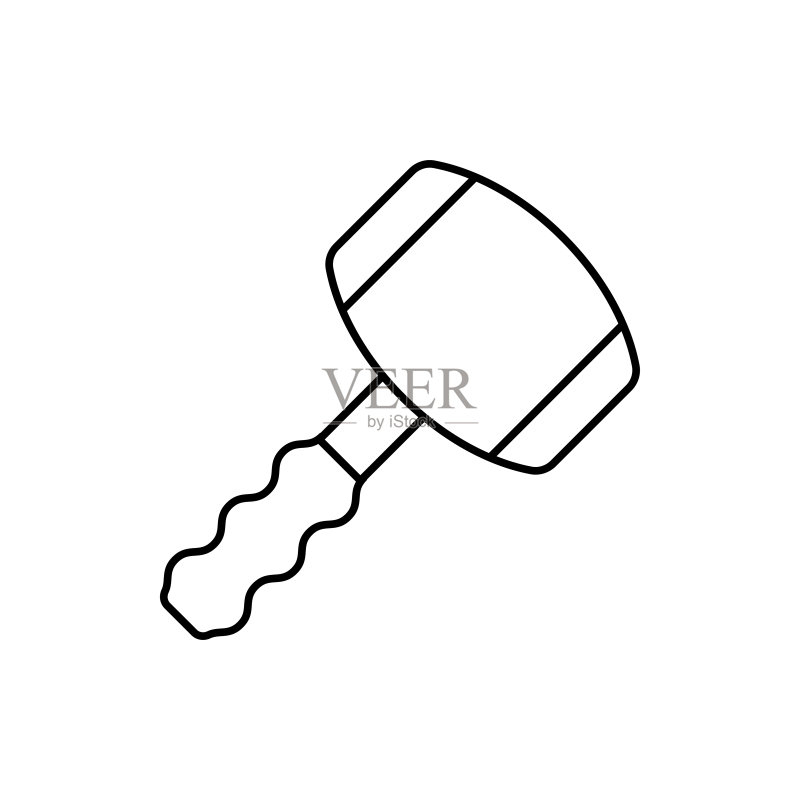 锤子矢量轮廓图标样式插图图标素材