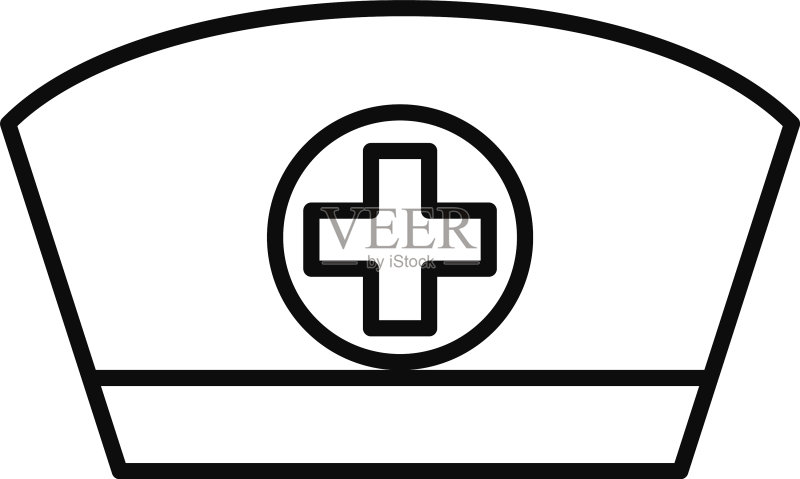 线条风格护士帽图标图标素材
