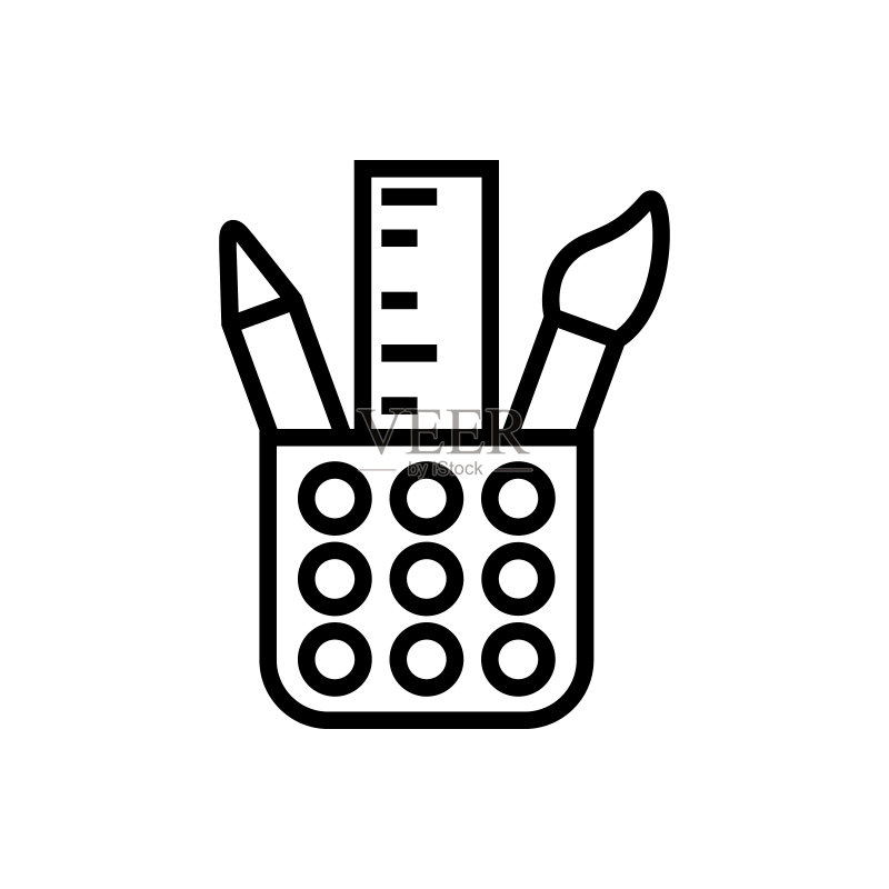 文具笔筒图标图标素材