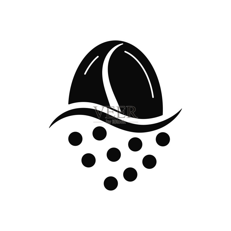 白色背景上的咖啡粉矢量图标图标素材