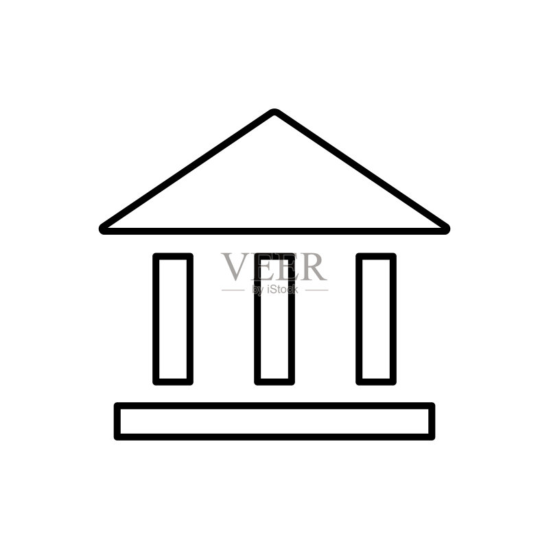 银行线条图标图标素材