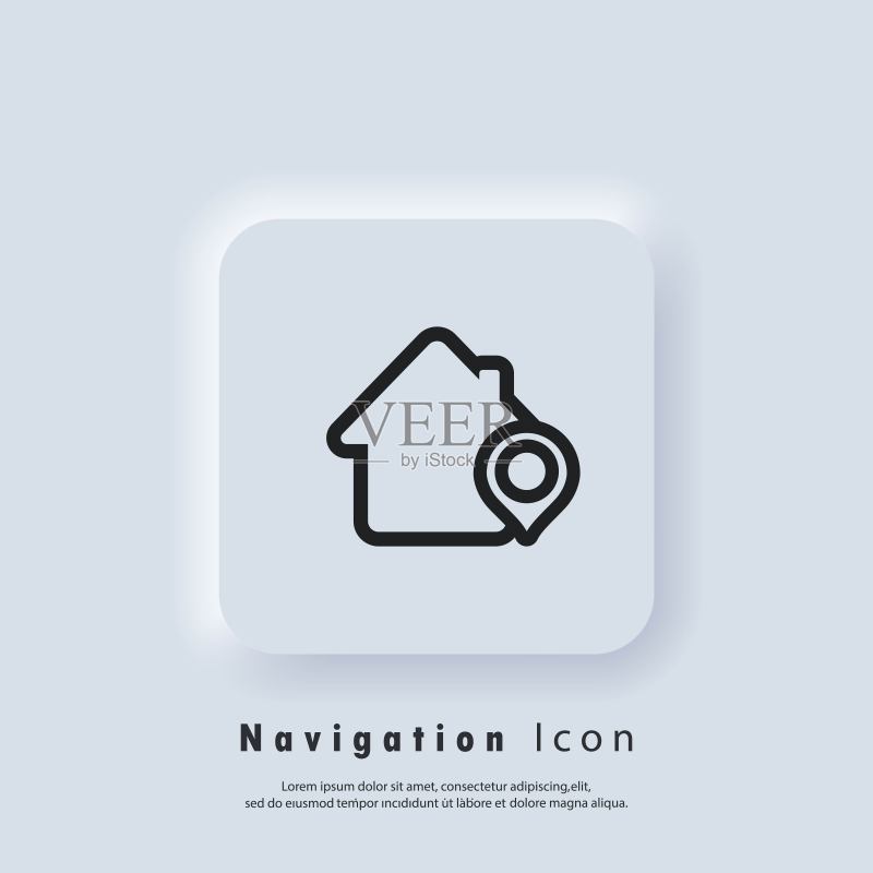 位置图钉,商店点,本地营销电子商务活动策略,带有商店的市场和商店位置指针图标,GPS位置,地图图钉图标,矢量EPS 10,UI图标,新拟态UI UX图标素材