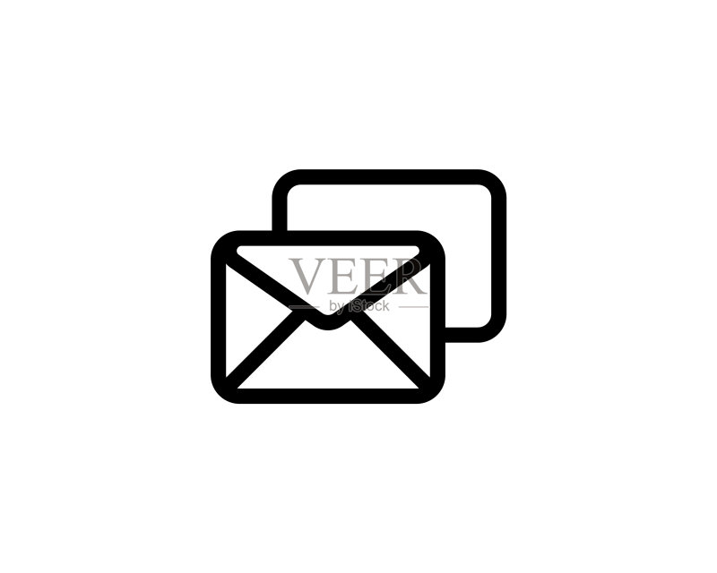邮件信封线条图标与消息接收图标素材
