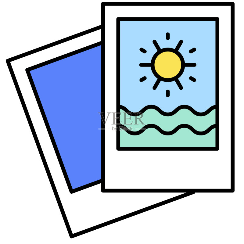 夏季照片图标:夏季假期相关图标素材