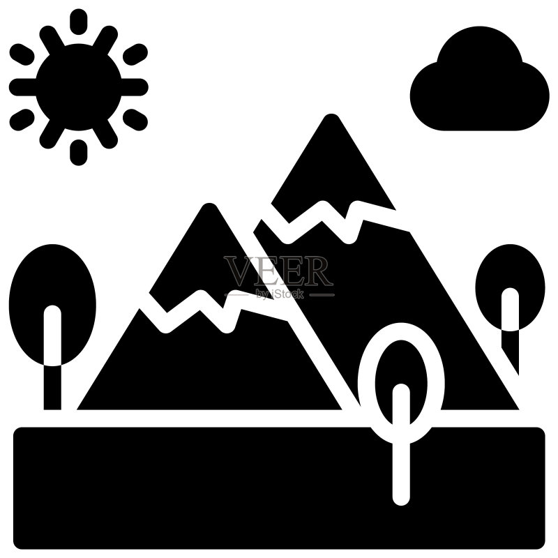 夏季假期相关山景图标图标素材