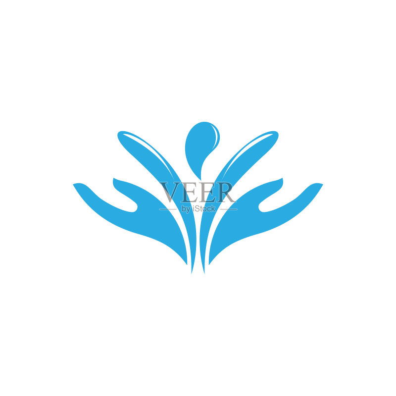 健康人群的护手设计logo图标素材