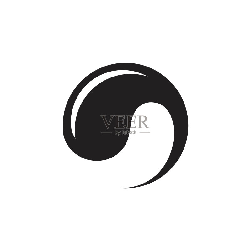 黑色油状圆形简约标志图标素材