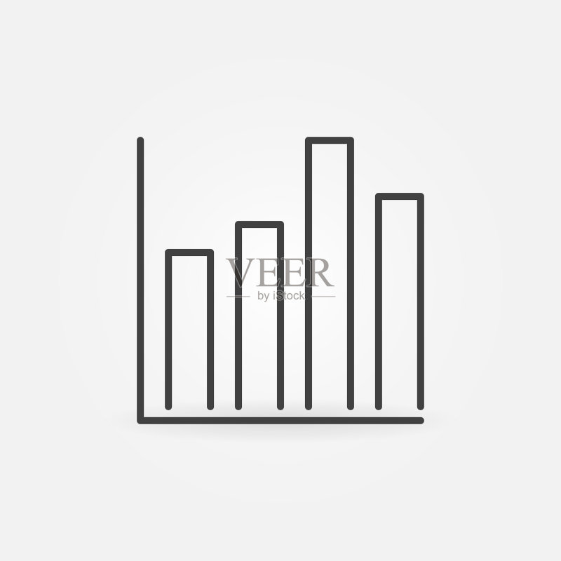条形图概念线性图标或统计数据图标素材