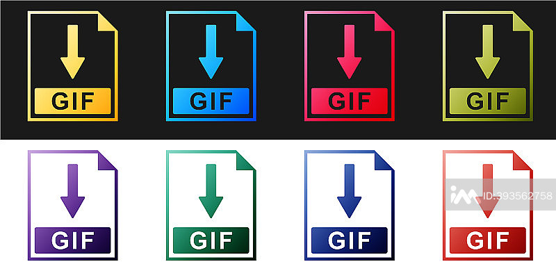 GIF文件、文档图标下载按钮图标素材