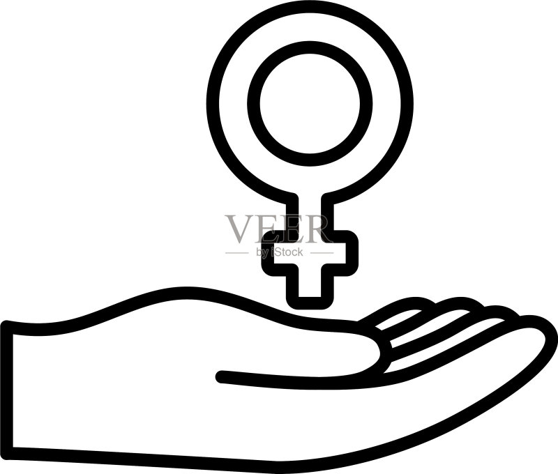 手持女性性别符号图标线图标素材