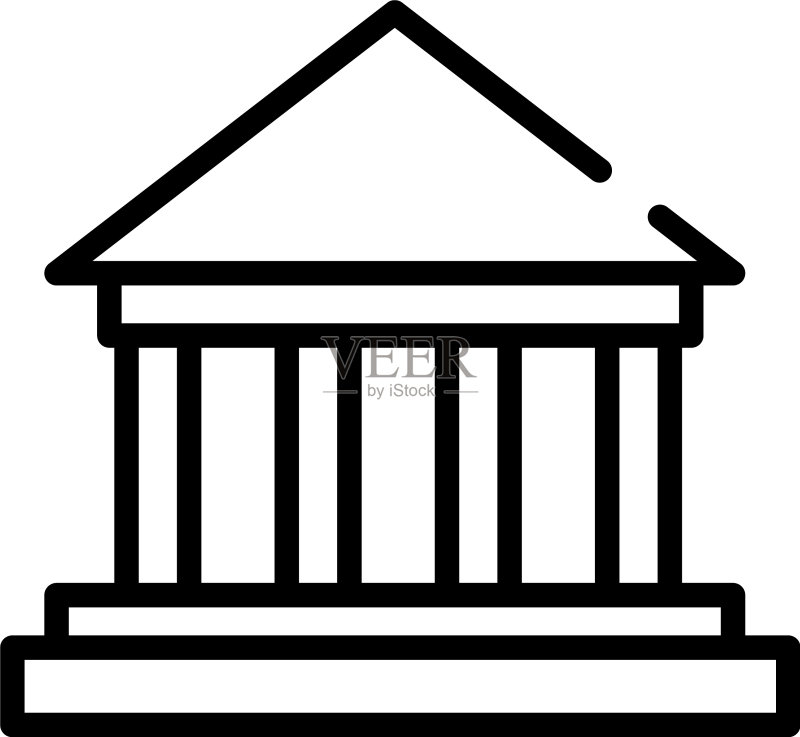 建筑线条风格柱状图标图标素材