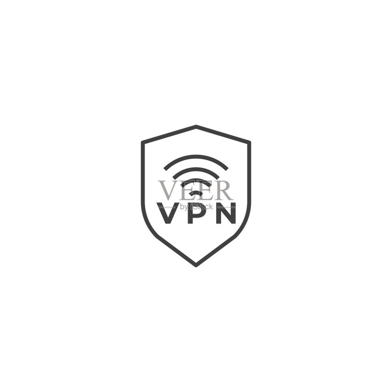 互联网安全、VPN和盾牌保护矢量图标模板图标素材