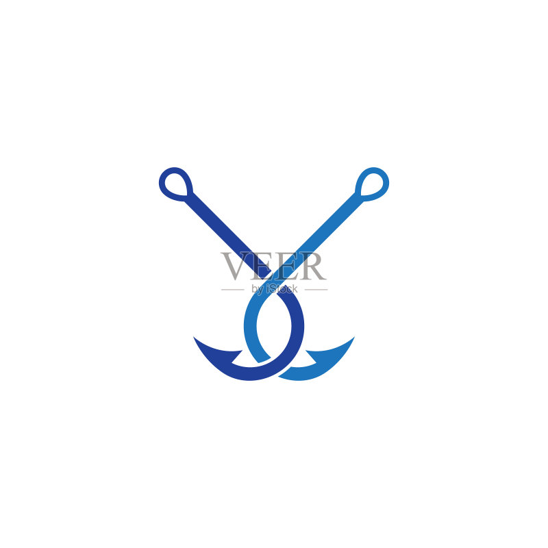 鱼钩图标设计模板图标素材