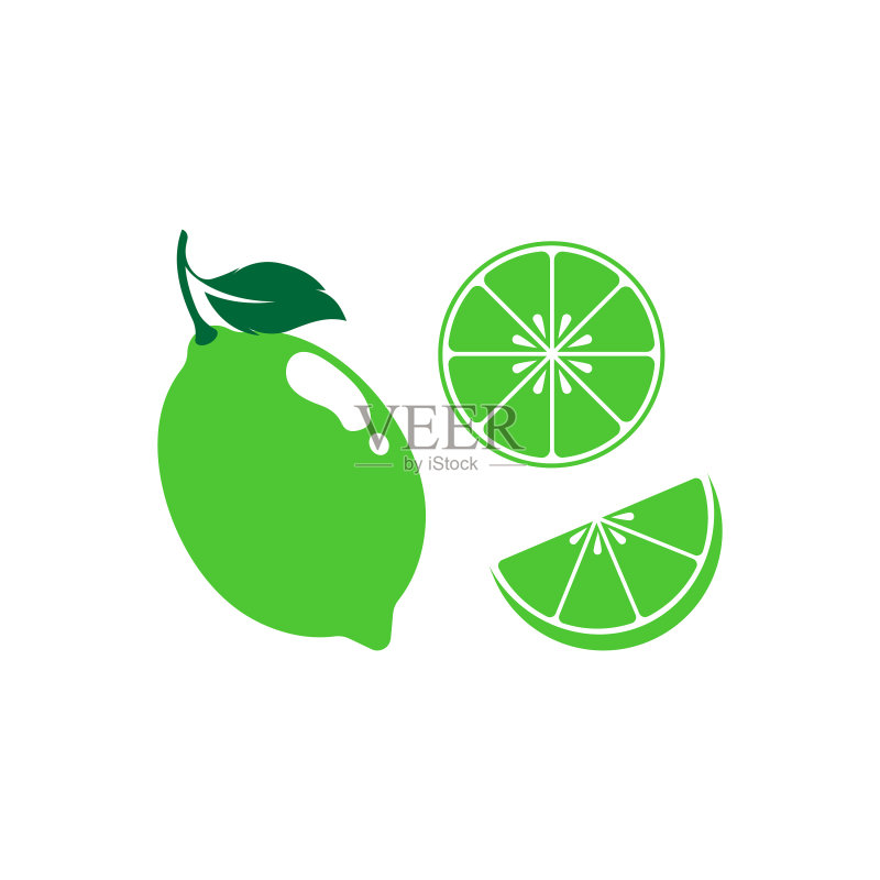 新鲜柠檬青柠标志模板图标素材