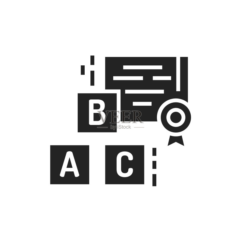 儿童教学黑色字形图标,适用于学校或图标素材