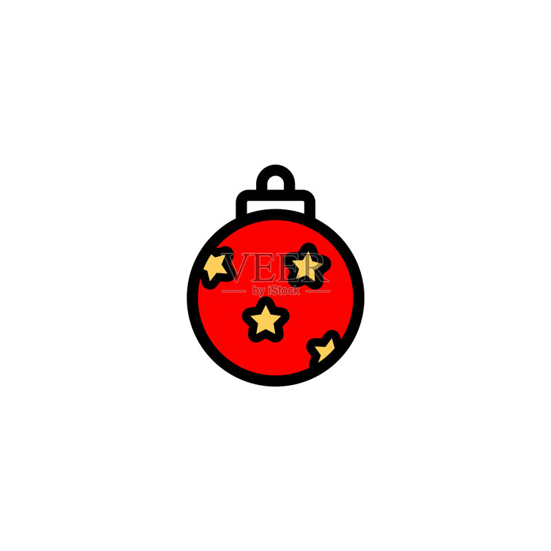 圣诞球扁平风格新年装饰图标图标素材