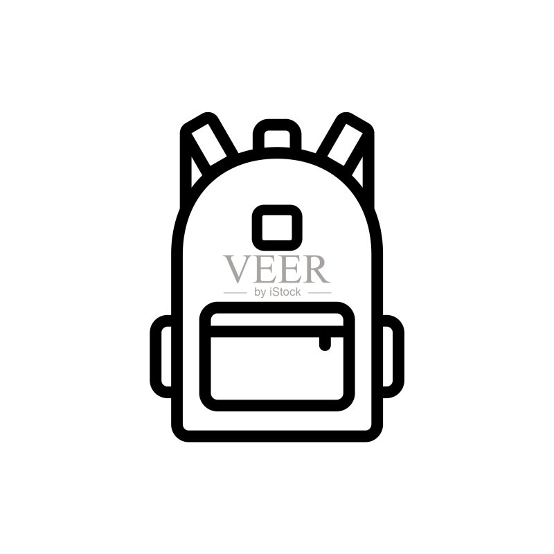 背包袋线条图标,返校探险图标素材