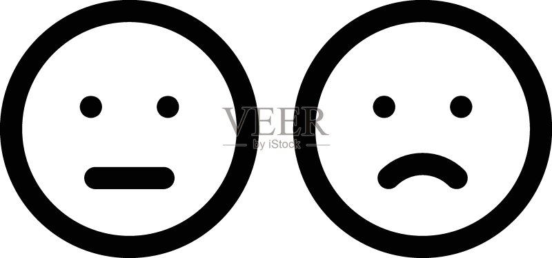 多样化的情感面孔图标素材